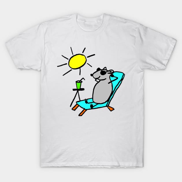 Rat on Vacation T-Shirt by Michelle Le Grand